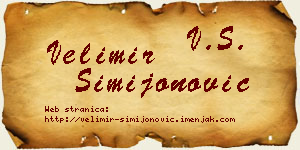 Velimir Simijonović vizit kartica